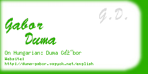 gabor duma business card